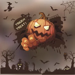 Halloween Fenster Aufkleber statisch Dekor gruselig Kuerbis Party Glas Folie Deko