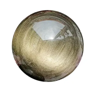 Natural Gold Obsidian Sphere Crystal Ball Feng Shui Ornaments for Home Office Decor