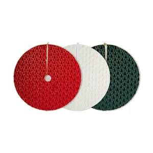 Weihnachtsbaum Decke Pluesch Teppich rot weiss gruen Weihnachtsdeko Baumunterlage Deko