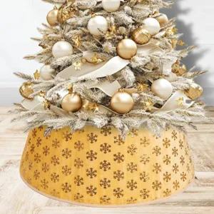 Christbaumständer-Verkleidung Schneeflocke Plüsch Weihnachtsbaum Rock Ring Zaun Für Weihnachtsbaum Basis Deko Requisiten