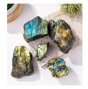 Natürlicher Labradorit Roher Stein Kristall Mineral Probe Heilung Energie DIY Heimdekoration