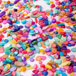 Bunte zerdrückte natürliche Muscheln Steine für Aquarium DIY Schmuckherstellung Handwerk