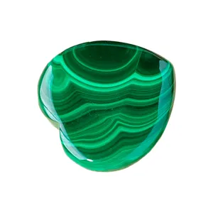 Natural green malachite heart gemstone polished crystal DIY pendant for jewelry making gifts!