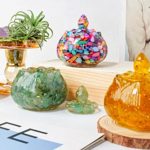 Frasco de almacenamiento de loto de piedra triturada de cristal natural decoración