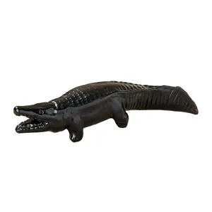 Natürliche Obsidian Krokodil Figur Edelstein Schnitzerei für Tischdekoration und Feng Shui