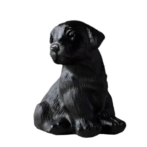 Statuetta di cane in ossidiana naturale cristallo artigianato casa scrivania decorazione