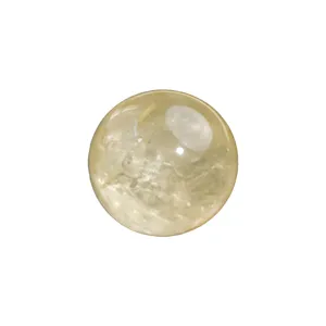 Bola de cristal de citrino brasileño natural cuenta redonda para colgante de bricolaje