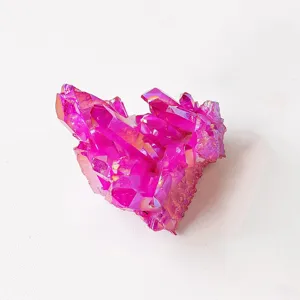 Lebendige rosa Aura Quarz Kristall Stufe Mineralprobe fur Heimdekoration und Deko.