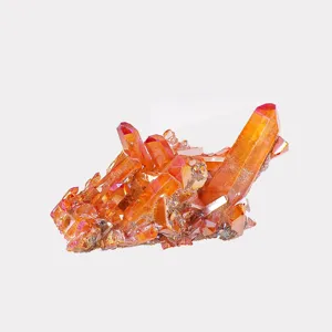 Natürlicher Aura Quarz Kristall Cluster Mineralstufe für Heimdekoration und Feng Shui.