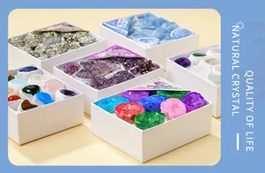 Natural crystal raw stone gift box mineral specimen amethyst cluster agate ornament wholesale