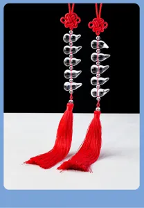 Natural crystal gourd tassel hanging ornament for car rearview mirror and apparel accessories.
