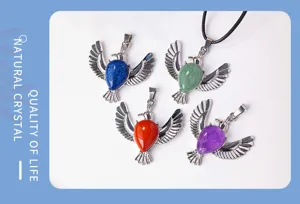 Natuurlijk kristal duif hanger halfedelsteen ketting veelzijdige minimalistische sieraden groothandel