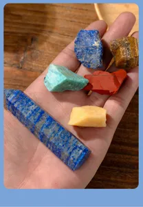 Natural crystal rough stone set, healing mineral specimens and crystal pillars for home decor.
