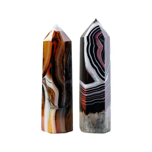 Pilier unique en agate cristal naturelle poli pierre précieuse décor image principale