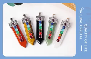 Natürlicher Kristall Edelstein Schwert Anhänger Chakra Yoga Halskette spiritueller Schmuck.