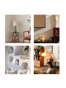 Collage lifestyle con vari stili di arredamento per ciotola a cuore aroma
