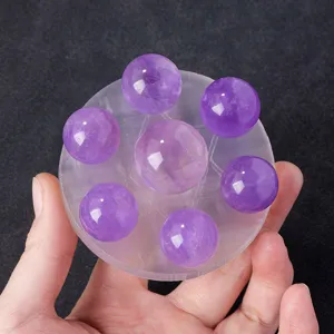 Sphère de Cristal Naturel Plâtre Réseau de Sept Étoiles Ornements Feng Shui Clair Améthyste Quartz Rose Bureau Décoration Artisanat de Cristal
