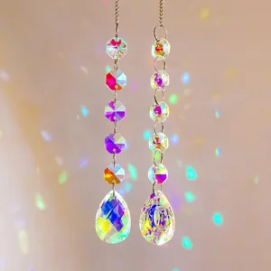 Crystal suncatcher window hanging prism rainbow maker decorative crystal pendant for home
