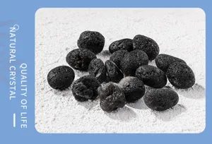 Natural black meteorite rough stone crystal specimen healing aroma diffuser stone.