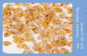 Piedras de cristal de cuarzo citrino natural brasileño para pecera y decoración del hogar.