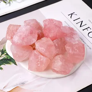 Natural Rose Quartz Raw Stones Bulk Pink Crystal Aromatherapy Diffuser Stone Mineral Specimen For Home Decor Office Ornament