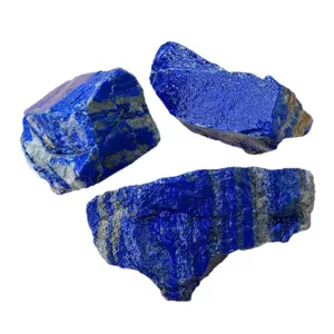 Espécimen de mineral en bruto de lapislázuli natural, cristal azul oscuro para acuario.