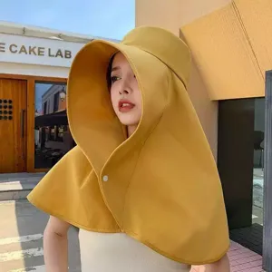 Women's Summer Sun Protection Hat Wide Brim Sun Hat With Neck Flap UV Protection Outdoor Cycling Fisherman Cap