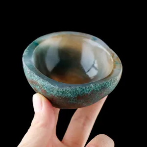 Ciotola in Cristallo di Agata Naturale Geode Colorato Quarzo Pietra Purificante Posacenere per Feng Shui Guarigione Arredamento Casa Ufficio
