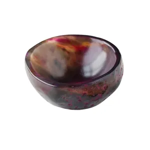 Ciotola in cristallo di agata naturale per smagnetizzazione energetica e decorazione.