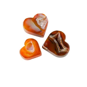 Natürlicher roter Achat Geode Herz Ornament Kristall Cluster DIY Edelstein Deko Stücke