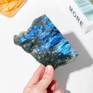 Fetta Di Cristallo Di Labradorite Naturale Flash Blu Campione Minerale Grezzo
