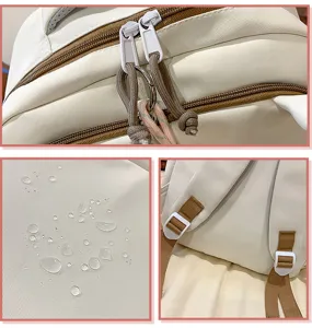 Backpack detail view showing smooth zippers, waterproof fabric performance, and adjustable straps.