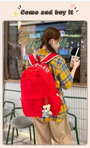 Korean casual lightweight commuter backpack, large capacity simple nylon school bag.