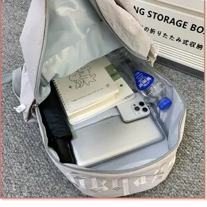 Korean casual lightweight commuter backpack, large capacity minimalist nylon school bag for students.
