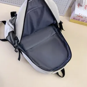 Casual student backpack large capacity school bag interior compartment detail display