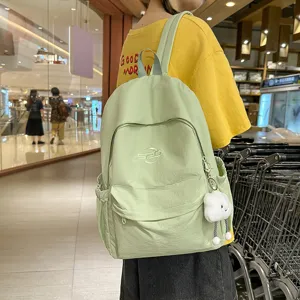 Japanese casual campus backpack light green lightweight travel school bag for students daily use