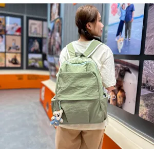 Korean casual lightweight commute backpack large capacity minimalist student nylon bookbag