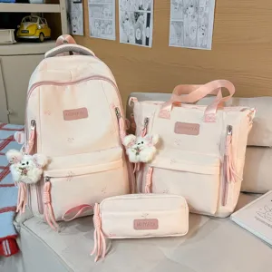 Casual Nylon School Backpack Large Capacity Travel Daypack Minimalist Bookbag For Students Teenagers