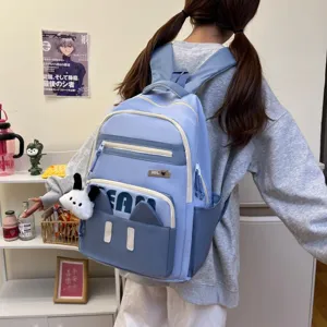 Lightweight Japanese style casual student backpack, cute cartoon daily school bag.