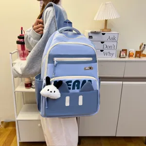 Lightweight casual backpack with cute cat ears design, stylish student school bag for daily use.