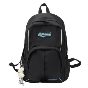 Nylon Casual Student Backpack Waterproof School Bookbag Simple Versatile Travel Daypack For Teen Girls Women
