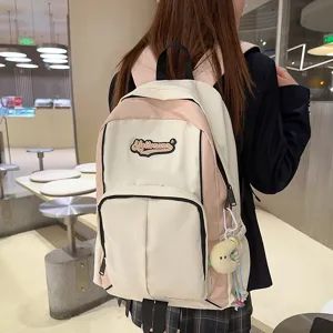 Stylish school backpack for women and students, cute minimalist design with spacious compartments.
