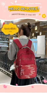 Stylish solid color large capacity backpack, lightweight casual school bag for students.