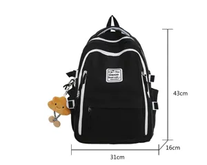 Japanese style color block women backpack casual student school bag large capacity travel daypack