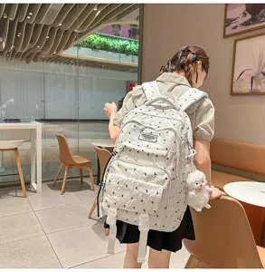 Japanese style cute casual student backpack large capacity lightweight daily travel daypack.