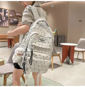 Japanese style cute casual backpack for women, lightweight large capacity travel school bag.