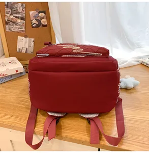 Solid color casual large capacity backpack lightweight school bag for students daily use