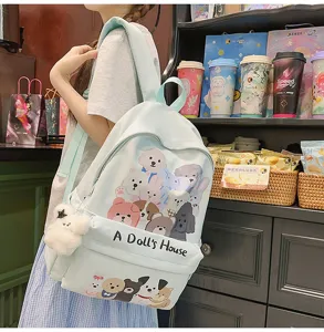 Ins style cute graffiti backpack for men and women, large capacity school bag for students.