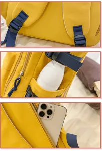 Minimalist solid color casual backpack with large capacity, durable straps, and daily use.