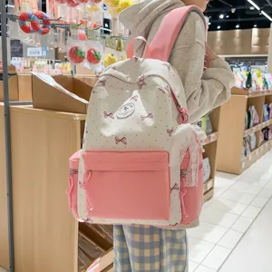 Japanese style student backpack cute pink nylon school bag large capacity casual daypack